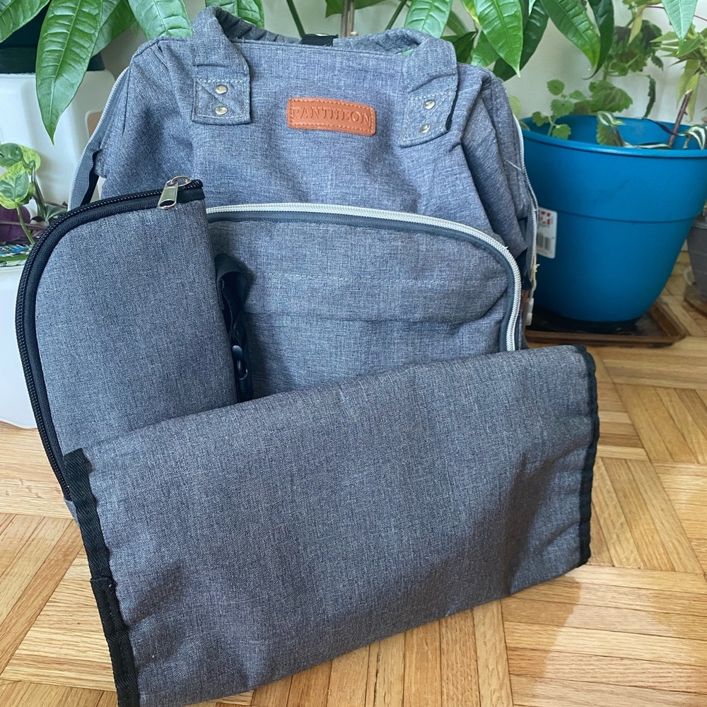 Pantheon diaper bag pack gray